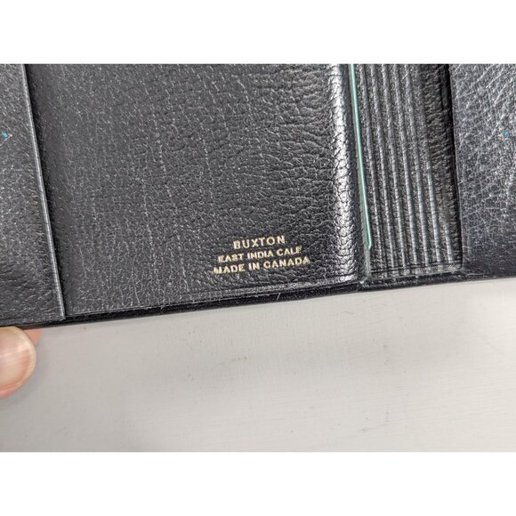 New Old Stock BUXTON Black leather bifold wallet, East India Calf leather wallet - Picture 4 of 16
